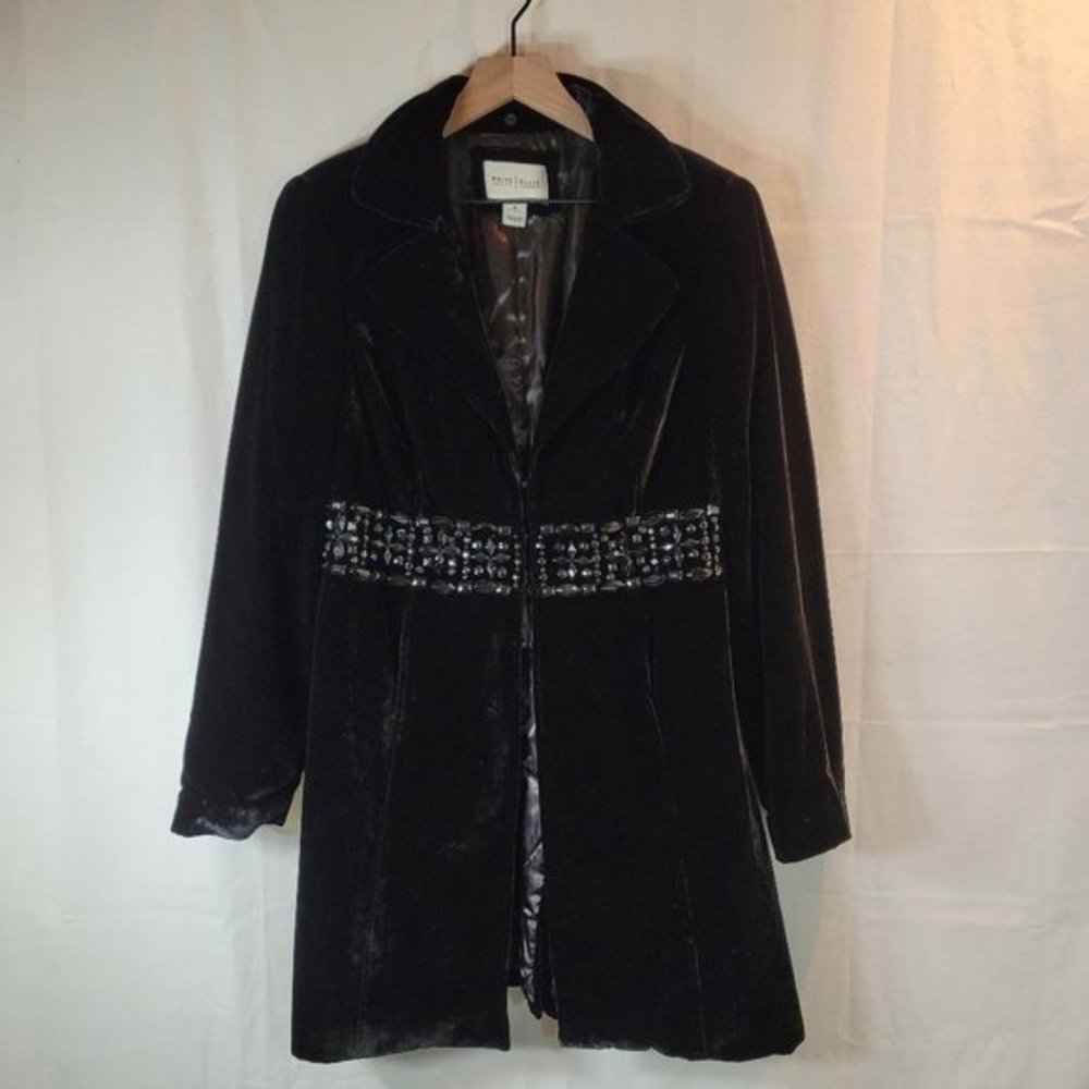 White House Black Market Black Velvet Gem Jacket